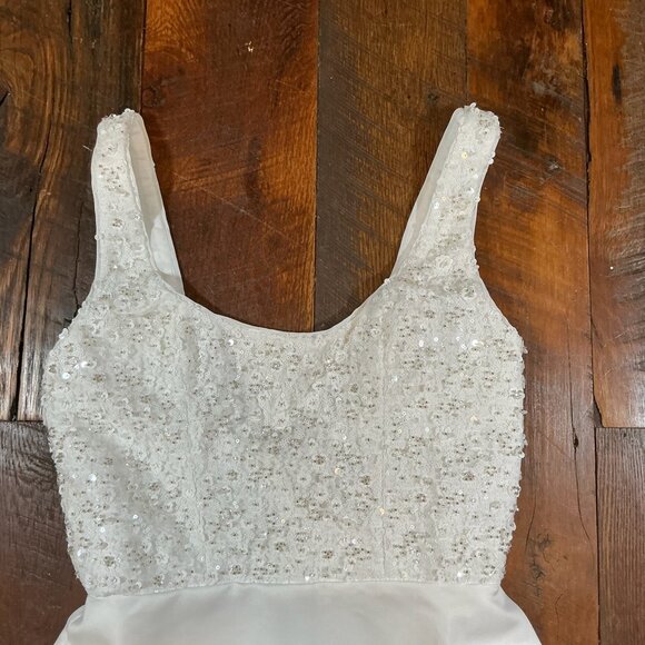 Lulus White Beaded Bodice Mini Dress NWT Size S Bridal Shower Cocktail - Picture 4 of 7